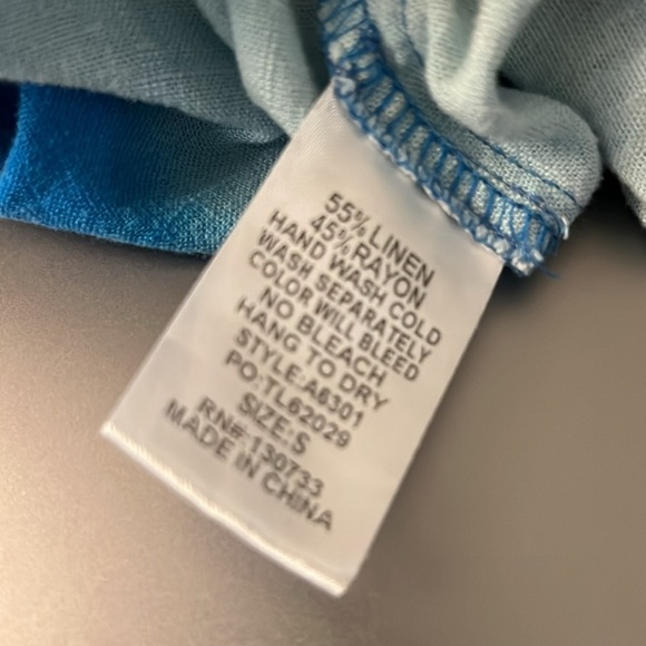 Bungee blue tye dyed linen blend shorts size S - Picture 4 of 4